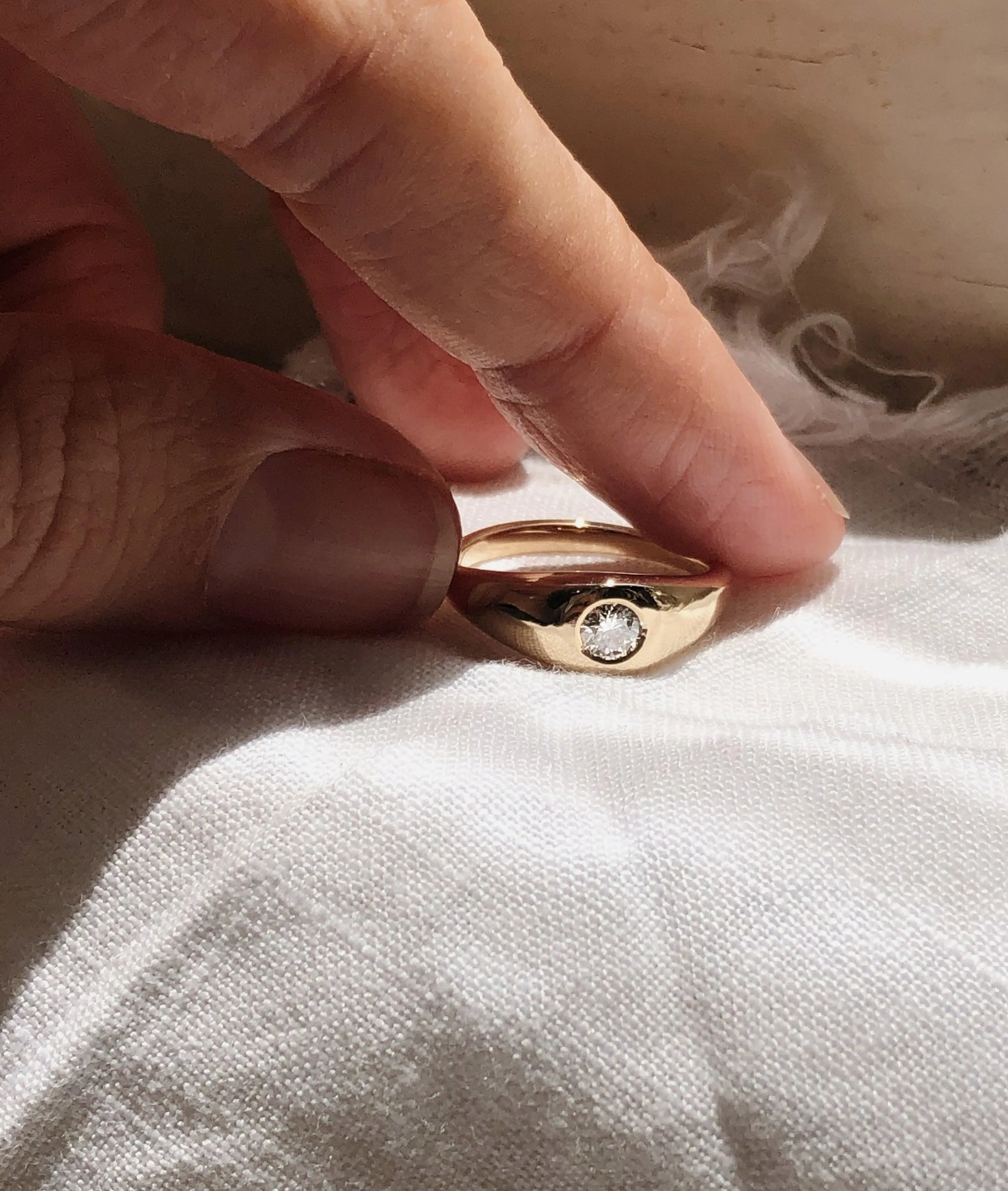 0.3ct Large Diamond Signet