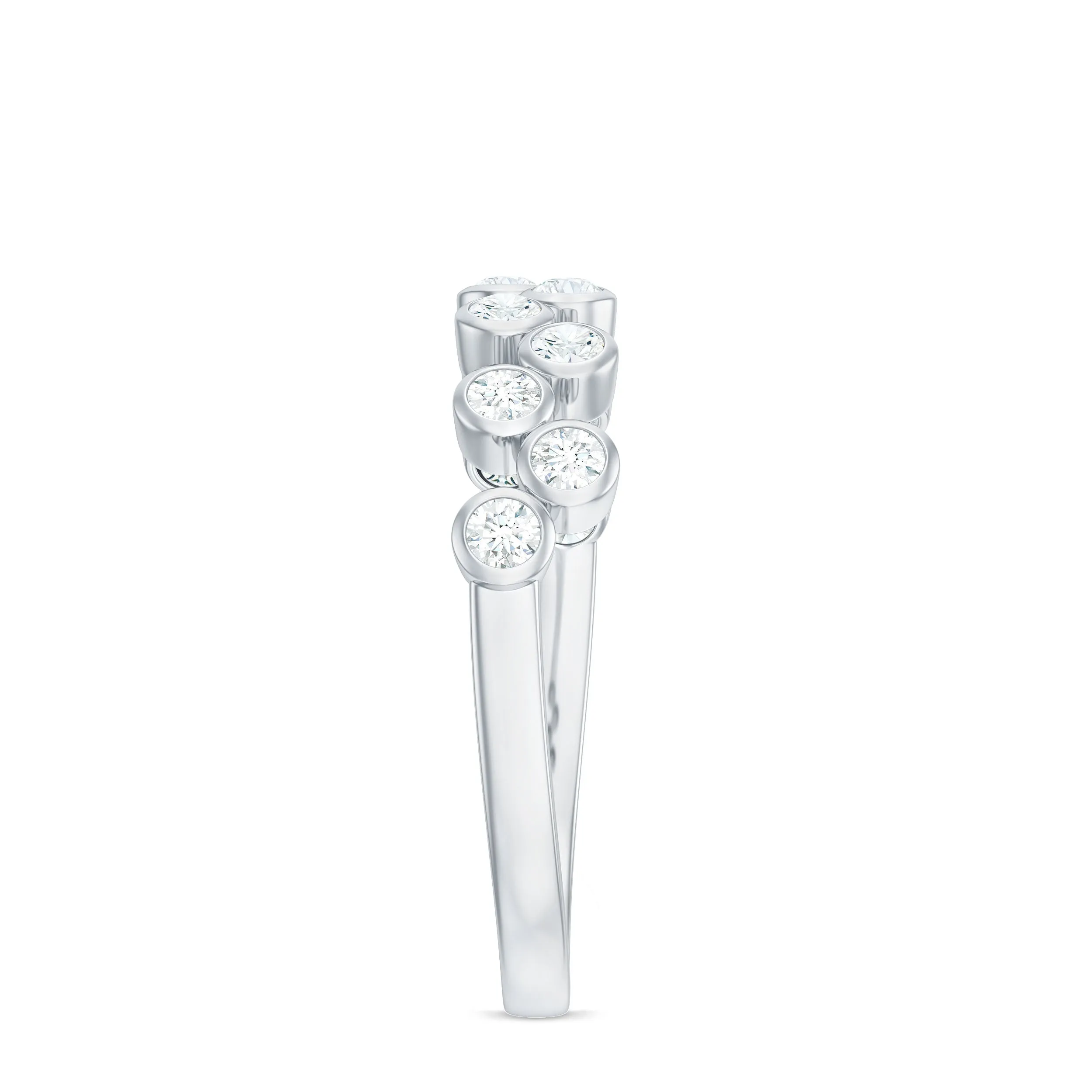 0.5 CT Zircon Simple Semi Eternity Ring in Bezel Setting