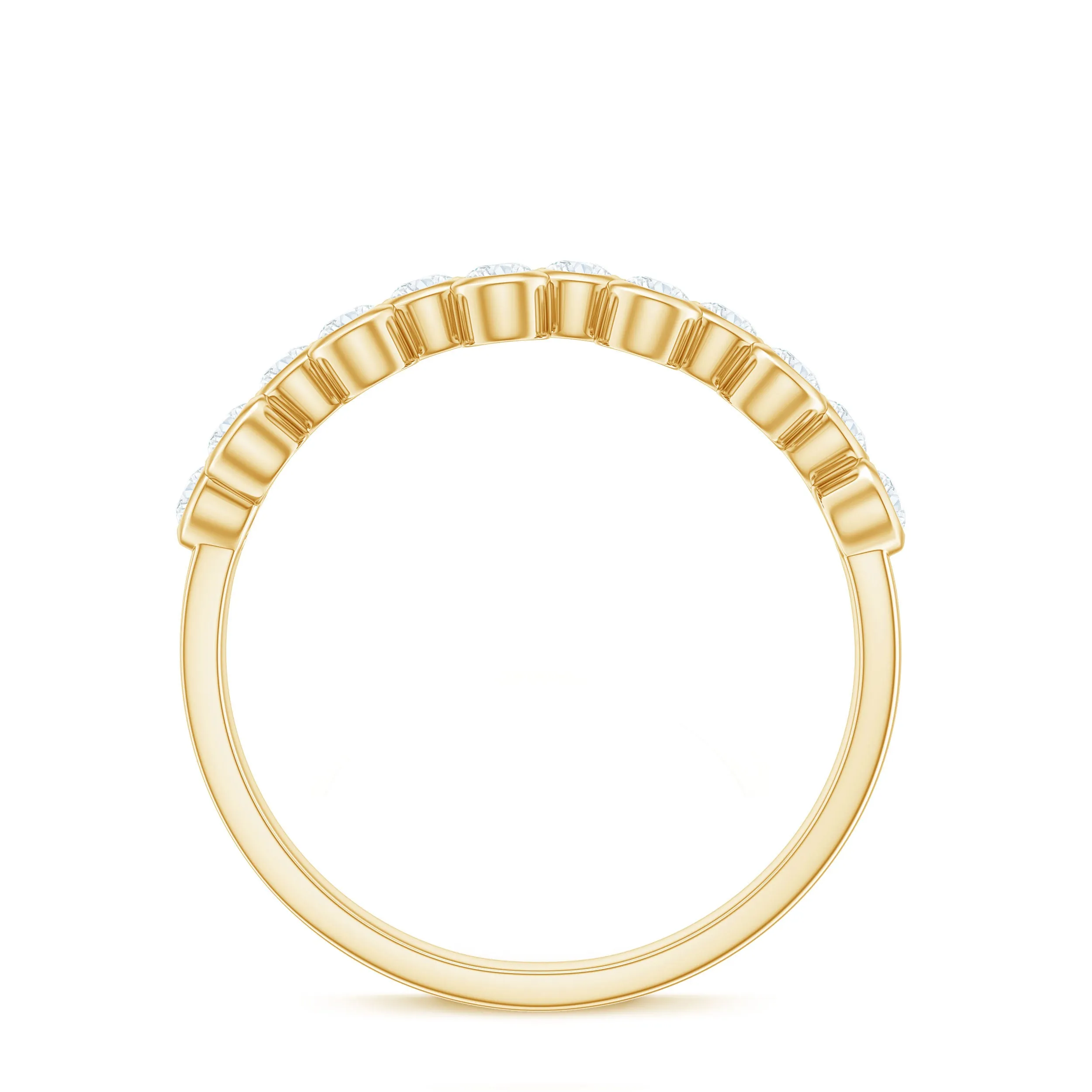 0.5 CT Zircon Simple Semi Eternity Ring in Bezel Setting