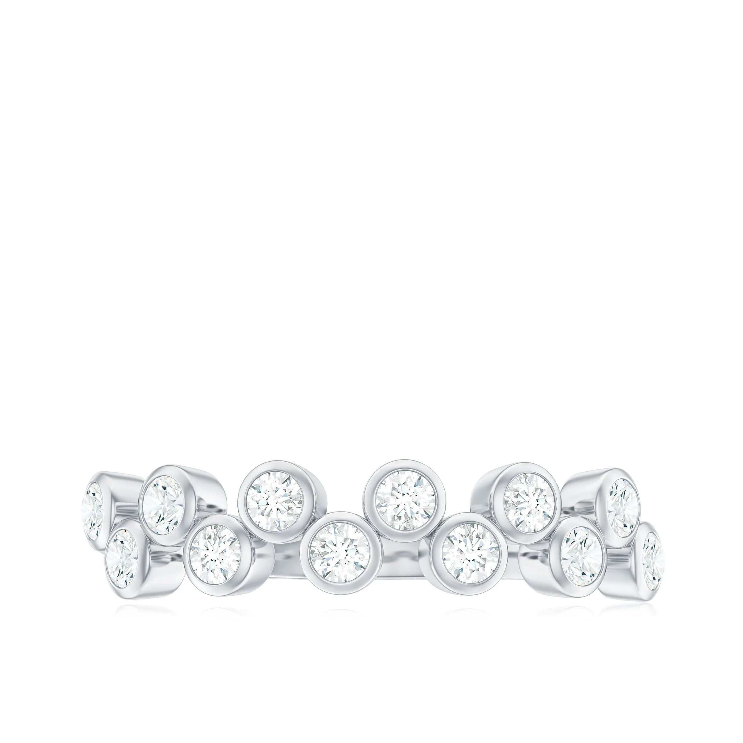 0.5 CT Zircon Simple Semi Eternity Ring in Bezel Setting