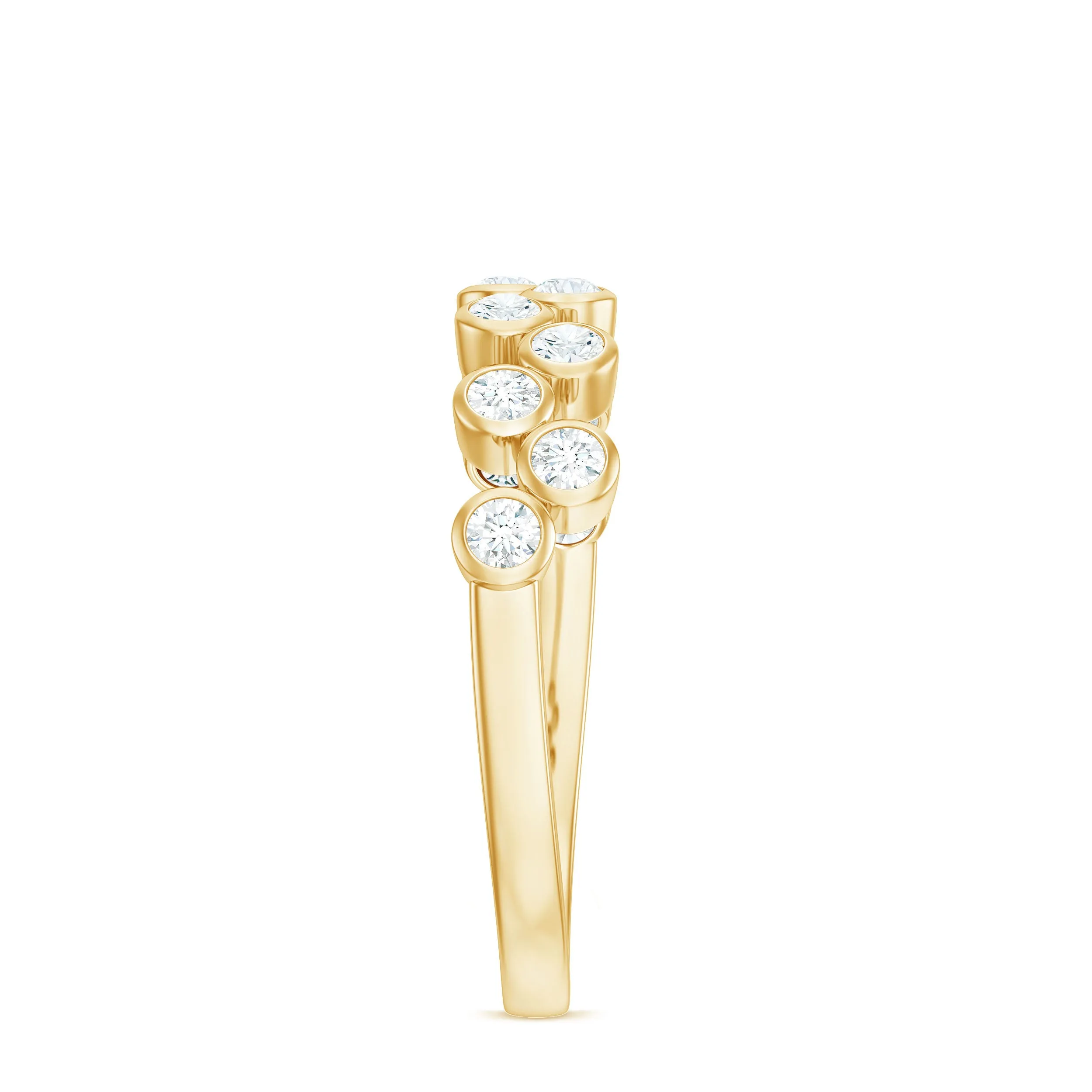 0.5 CT Zircon Simple Semi Eternity Ring in Bezel Setting