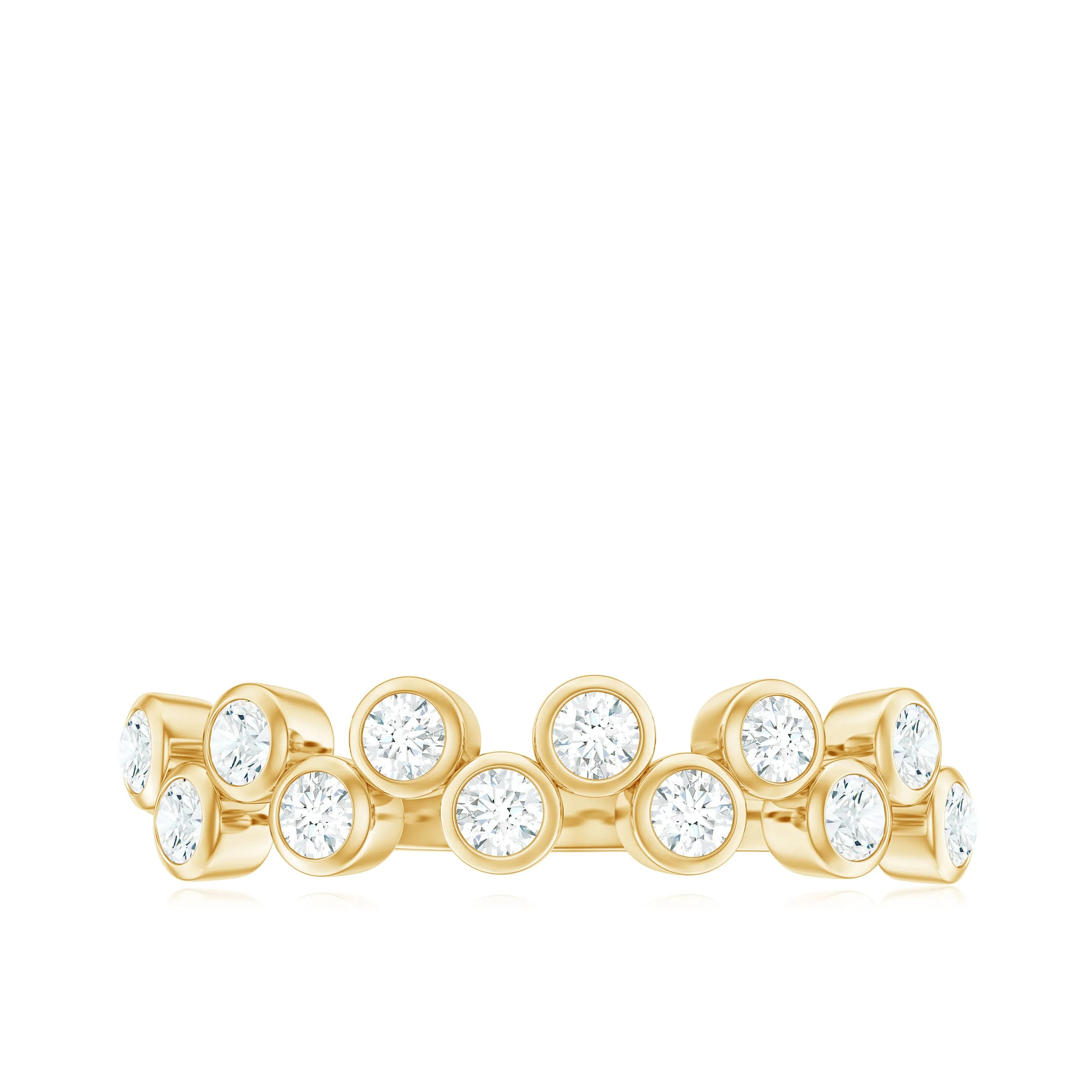 0.5 CT Zircon Simple Semi Eternity Ring in Bezel Setting