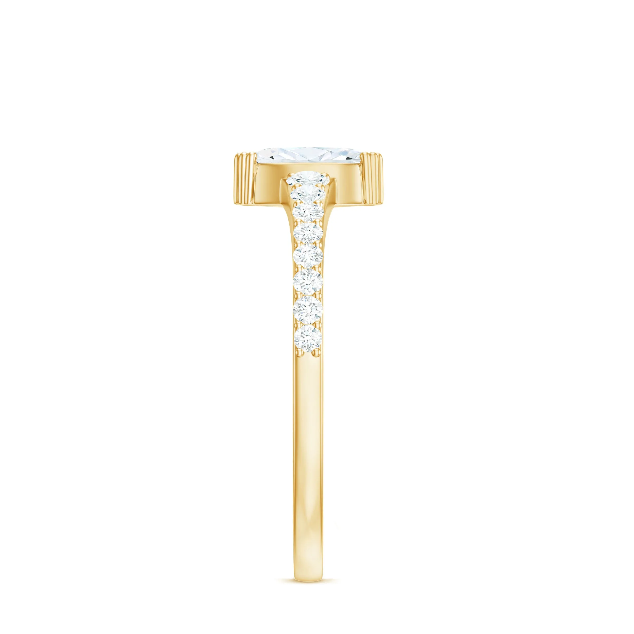 1 CT Marquise Cut Zircon Minimal Engagement Ring in Gold