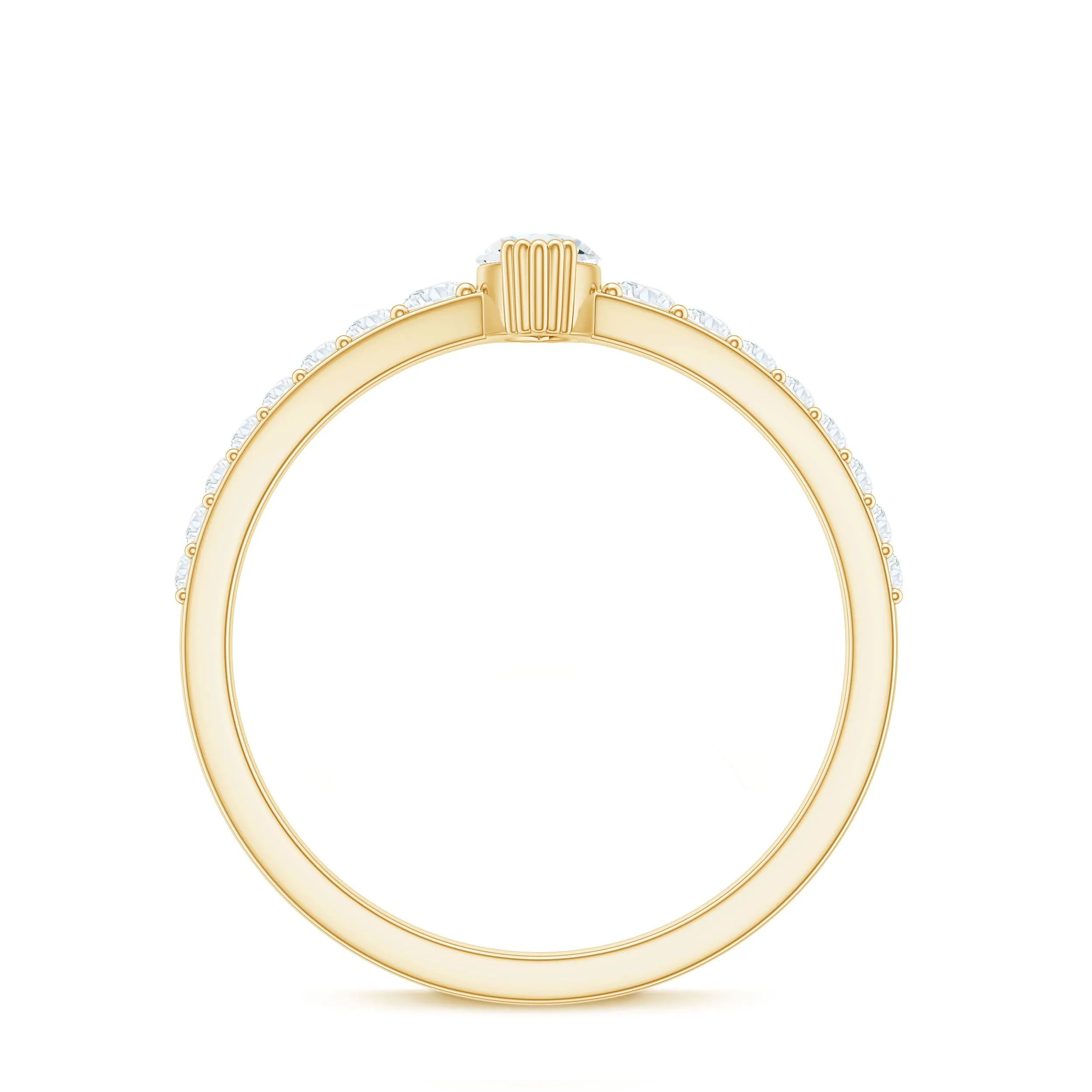 1 CT Marquise Cut Zircon Minimal Engagement Ring in Gold