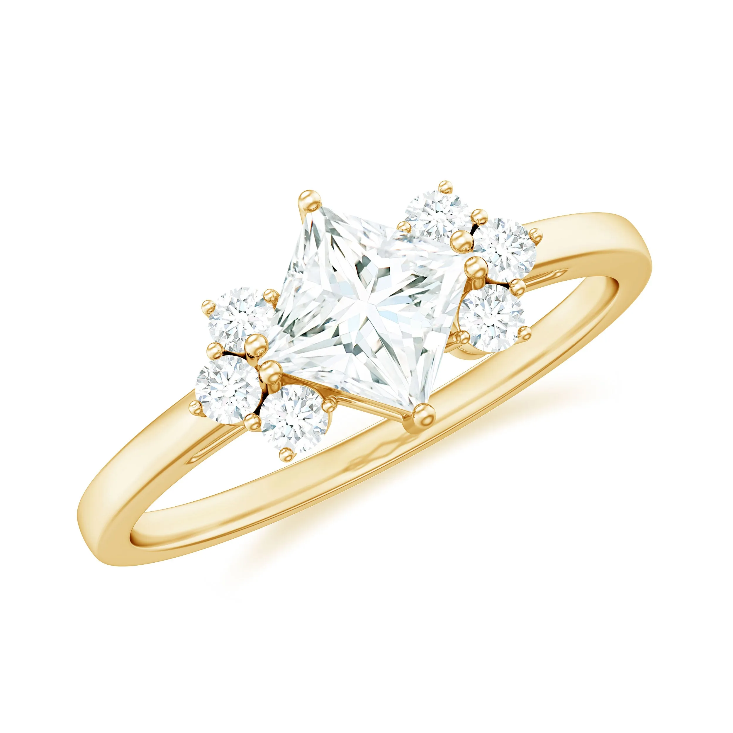 1 CT Princess Cut Cubic Zirconia Engagement Ring in Prong Setting