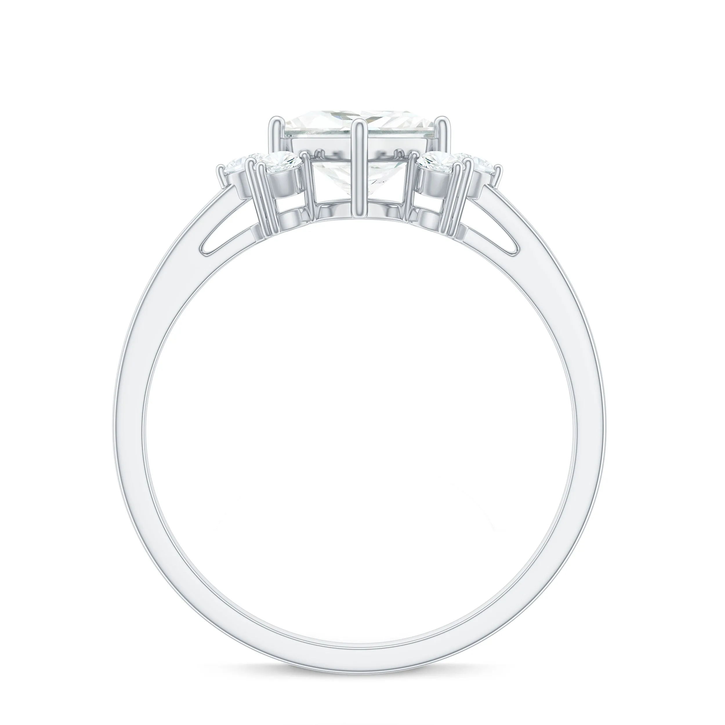 1 CT Princess Cut Cubic Zirconia Engagement Ring in Prong Setting