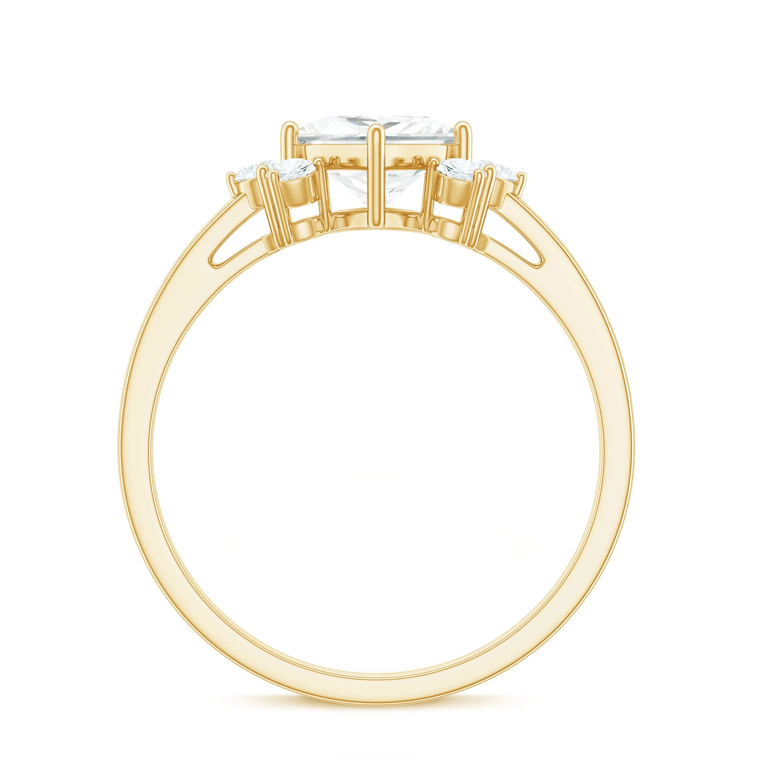 1 CT Princess Cut Cubic Zirconia Engagement Ring in Prong Setting