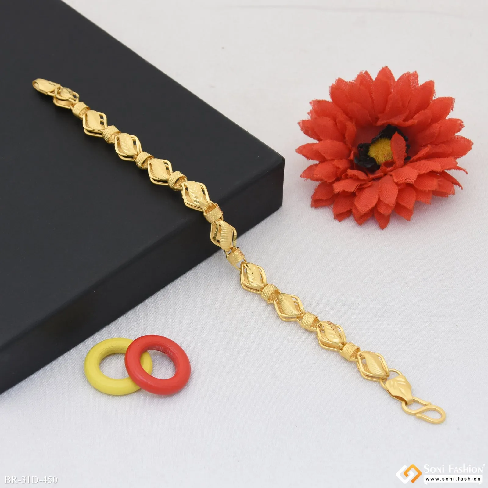 1 Gram Gold Plated Awesome Design Kohli Bracelet for Men - Style D450