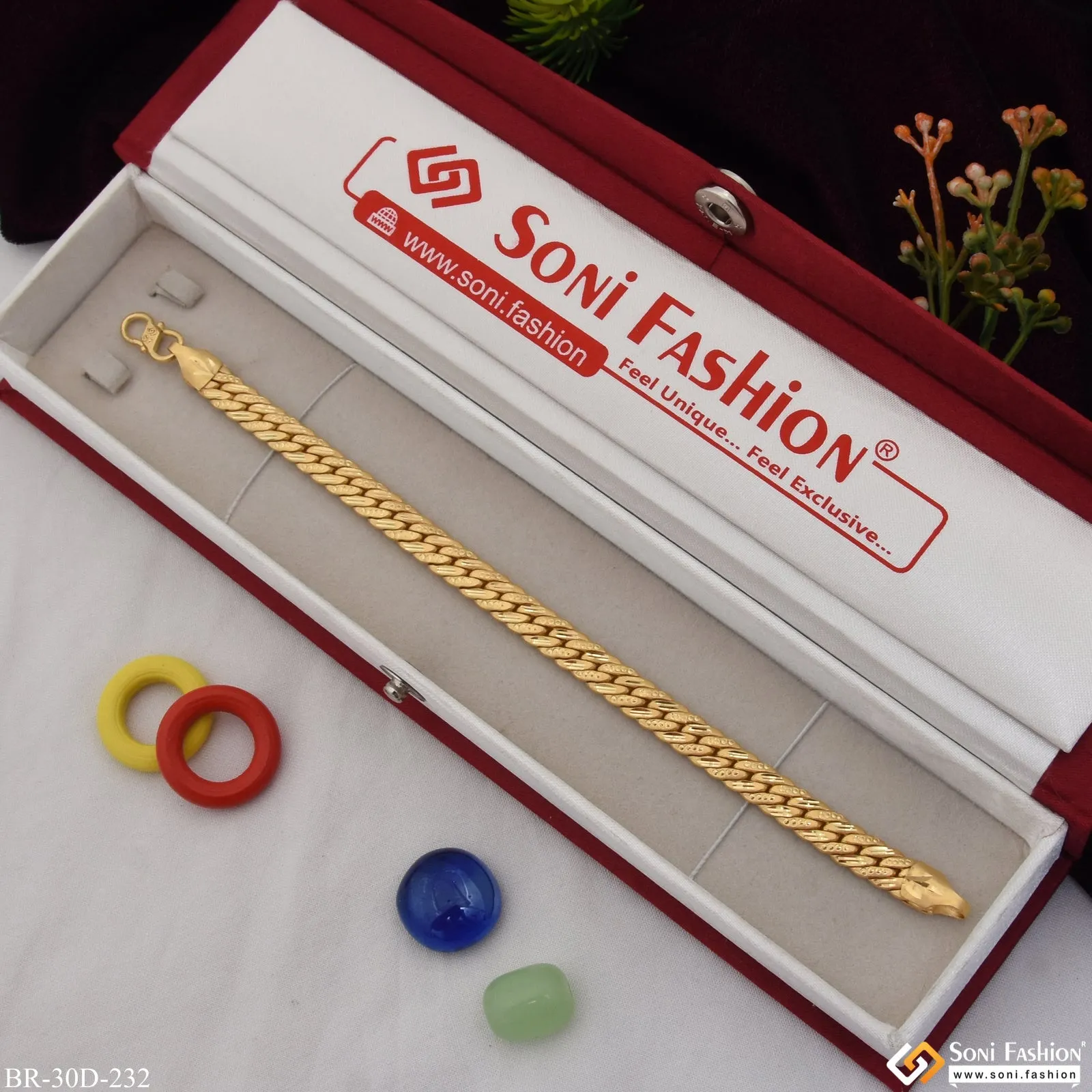1 Gram Gold Plated Link Awesome Design Bracelet for Men - Style D232