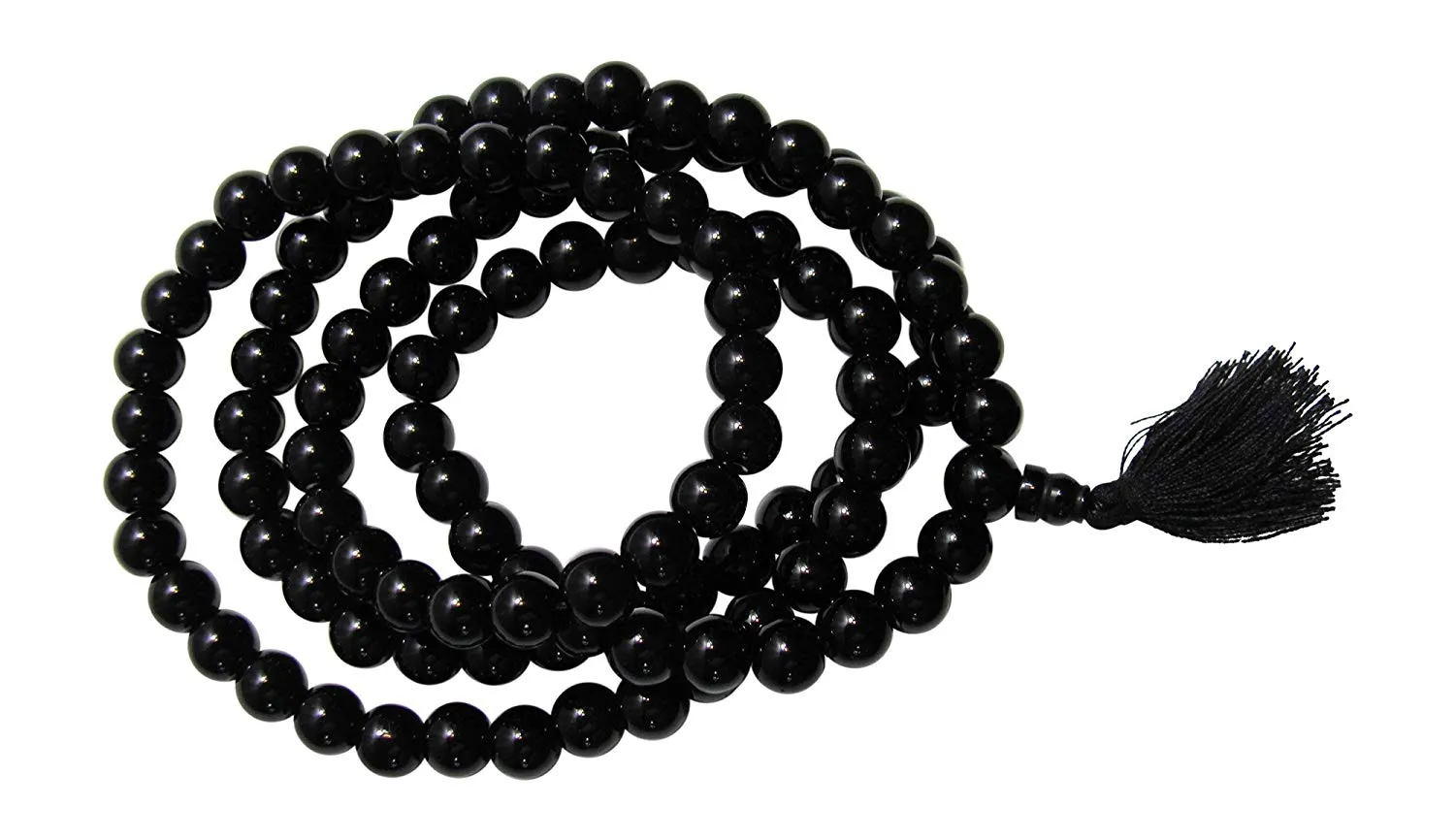 108ct Black Onyx Yoga Meditation Chakra Mala Prayer Bead Necklace