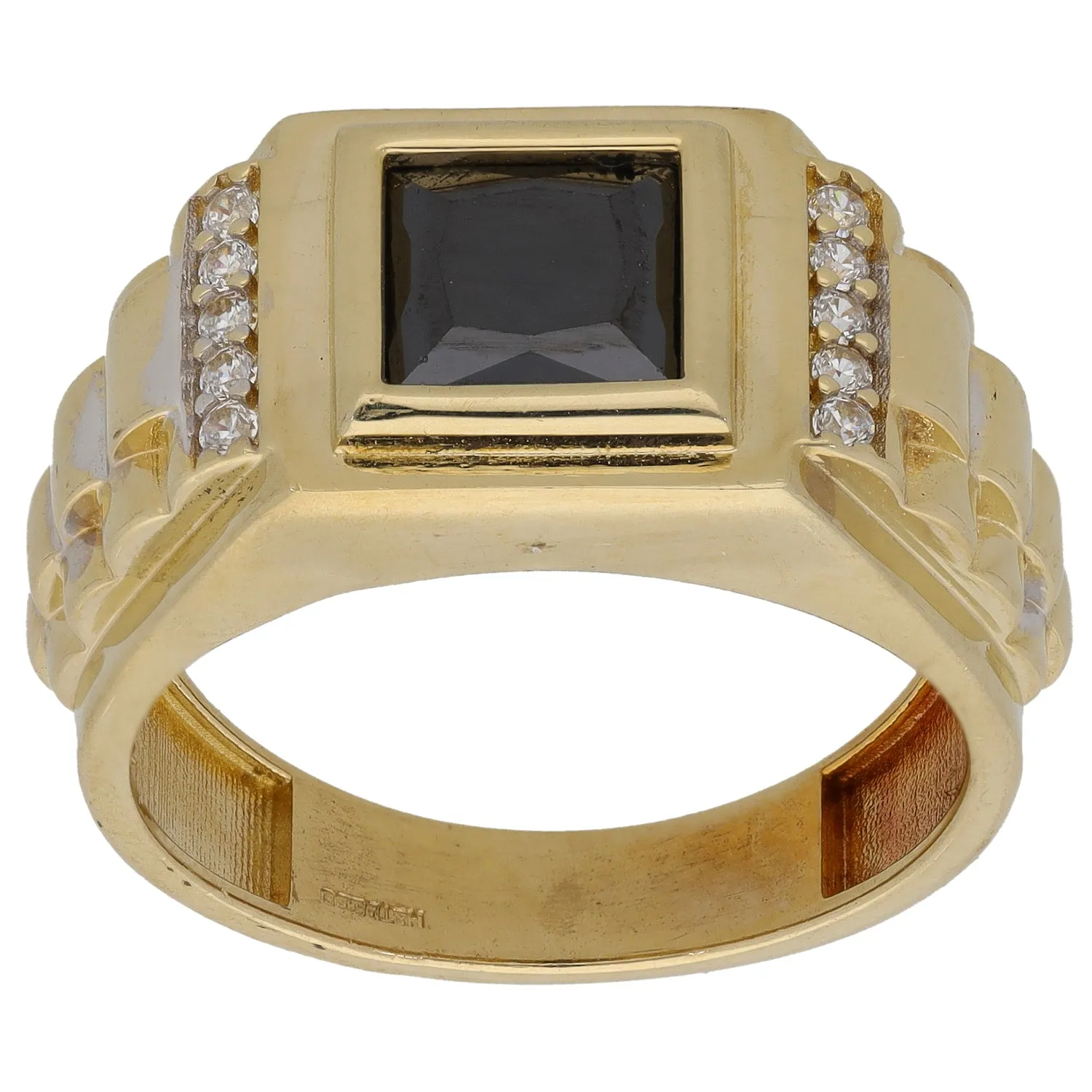 14ct Gold Imitation Gems Signet Ring Size U 1/2