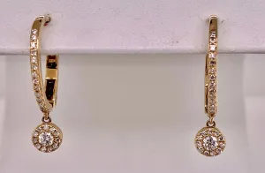 14K Diamond Dangle Earrings
