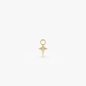 14K Diamond Northstar Hoop Charm