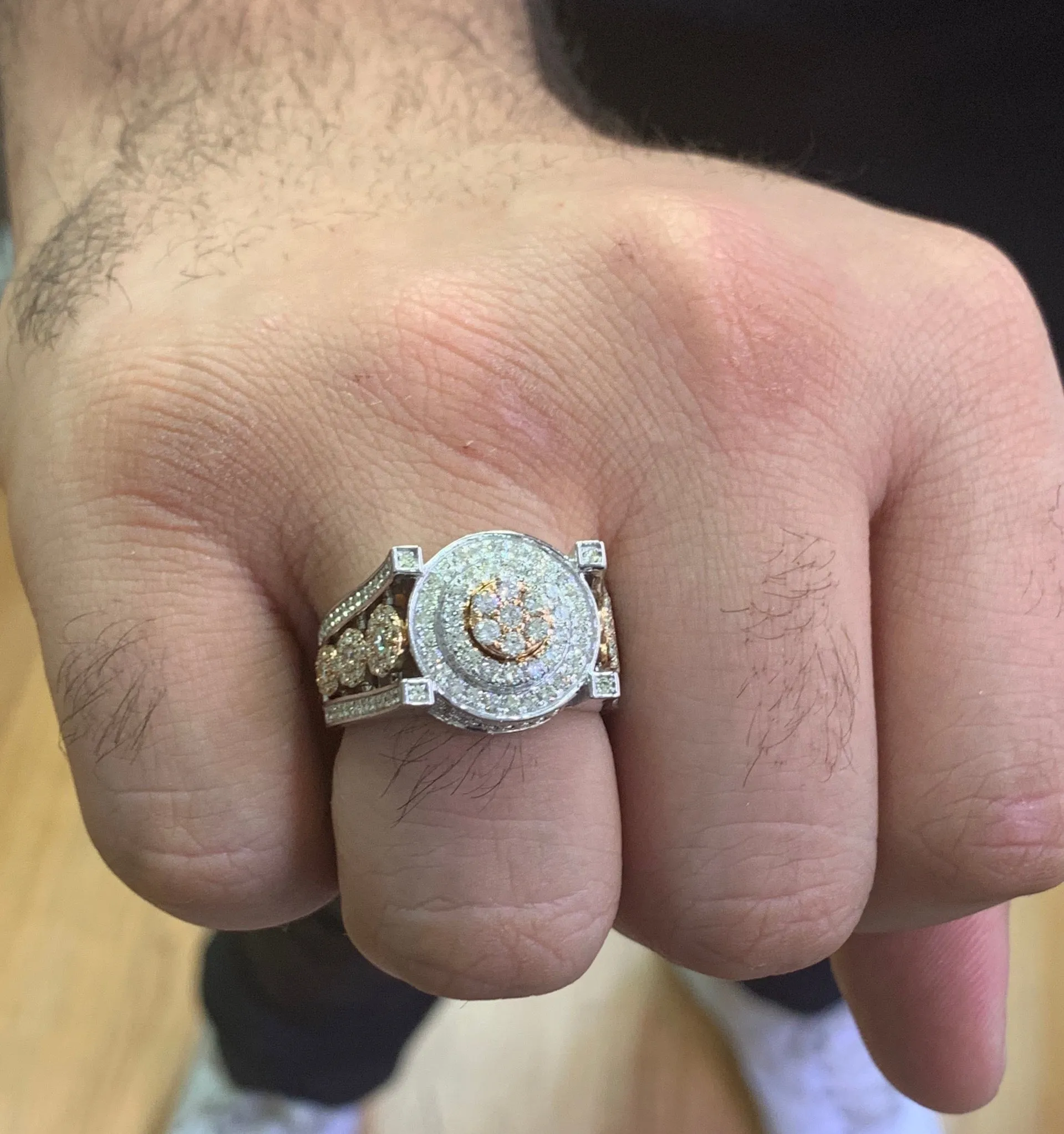 14k Gold Monster #6 Ring with Round Diamond
