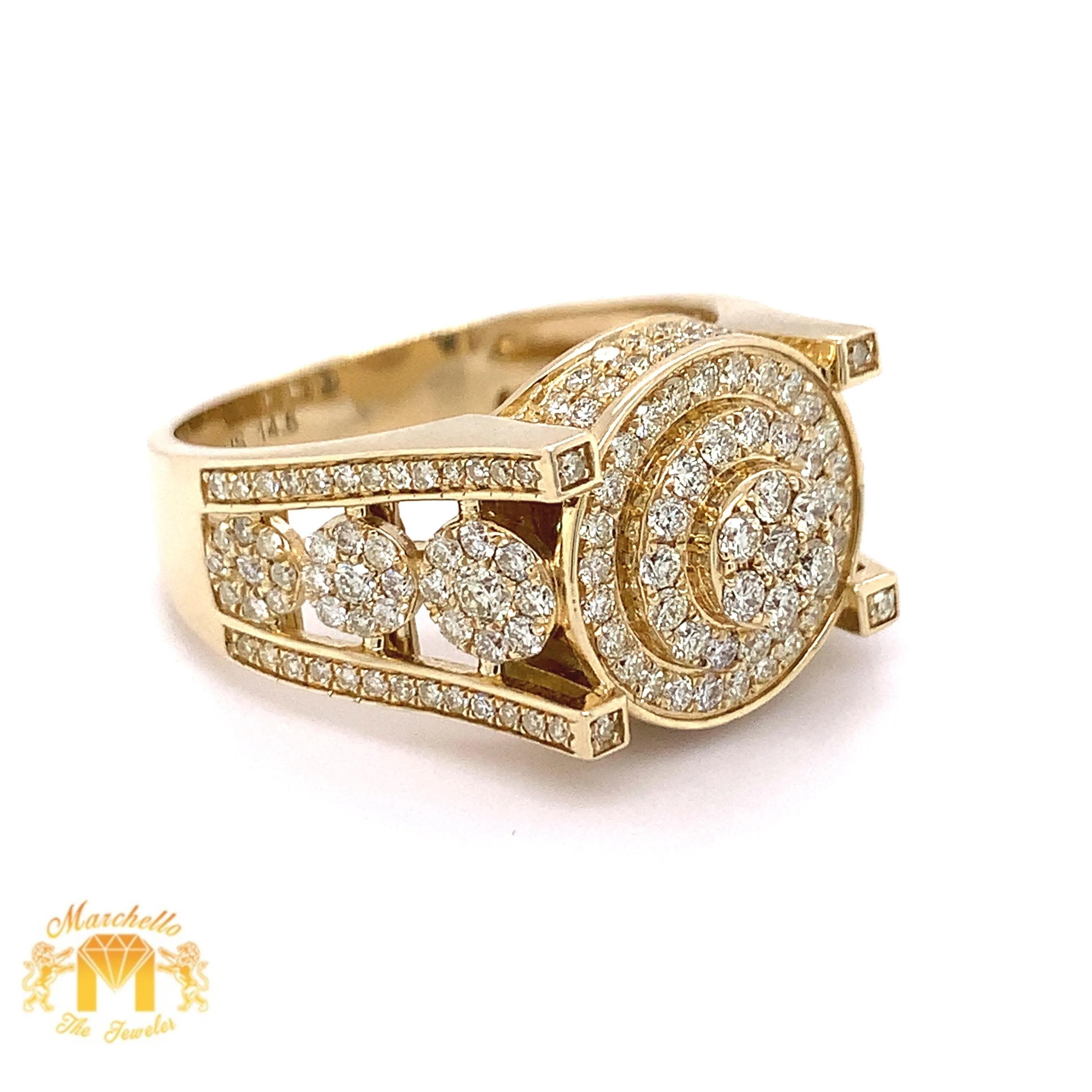 14k Gold Monster #6 Ring with Round Diamond