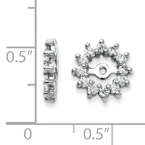 14k White Gold 5/8 Carat Diamond Earring Jackets