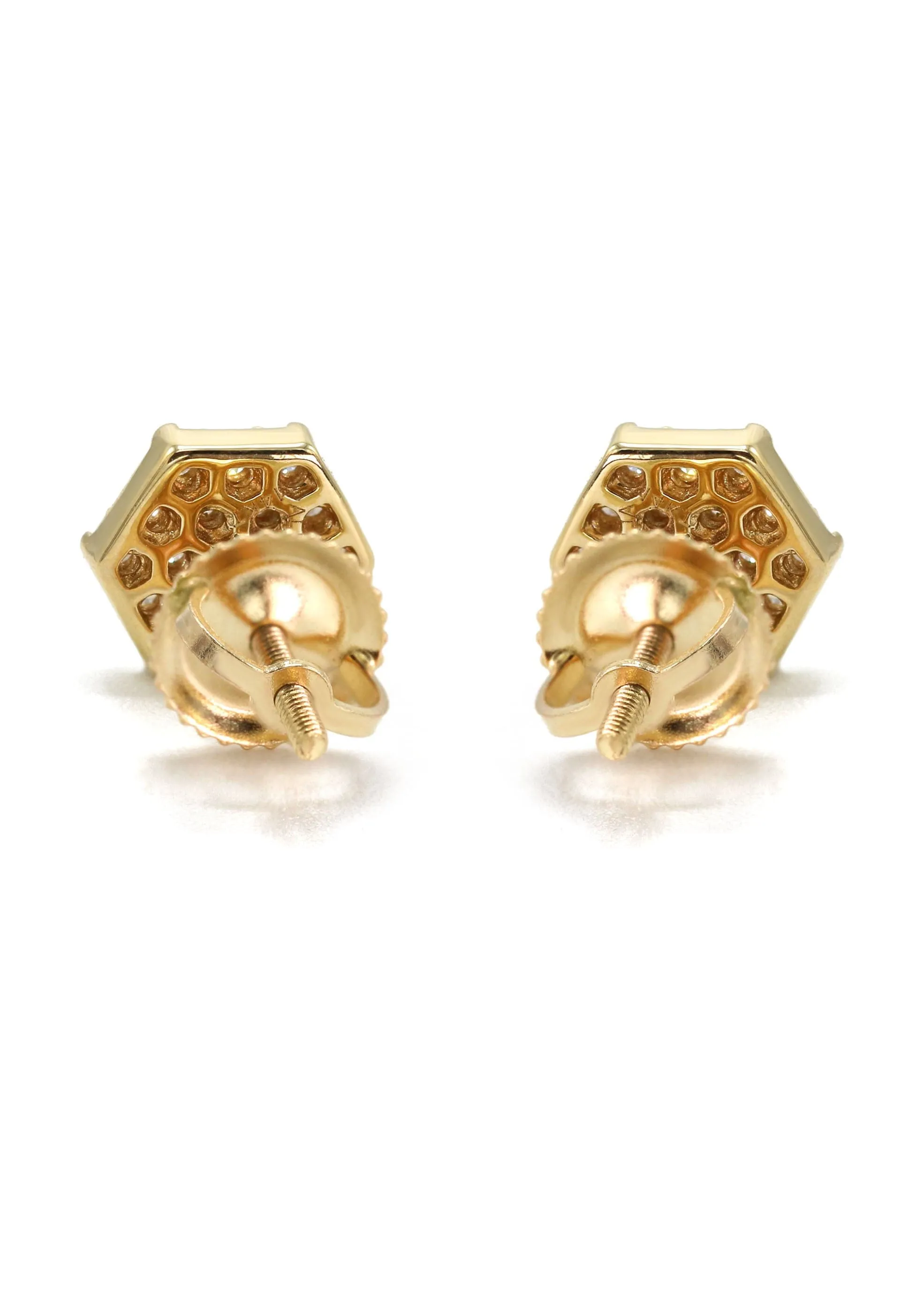 14K Yellow Gold Diamond Earrings For Men | 0.35 Carats | 1.79 Grams