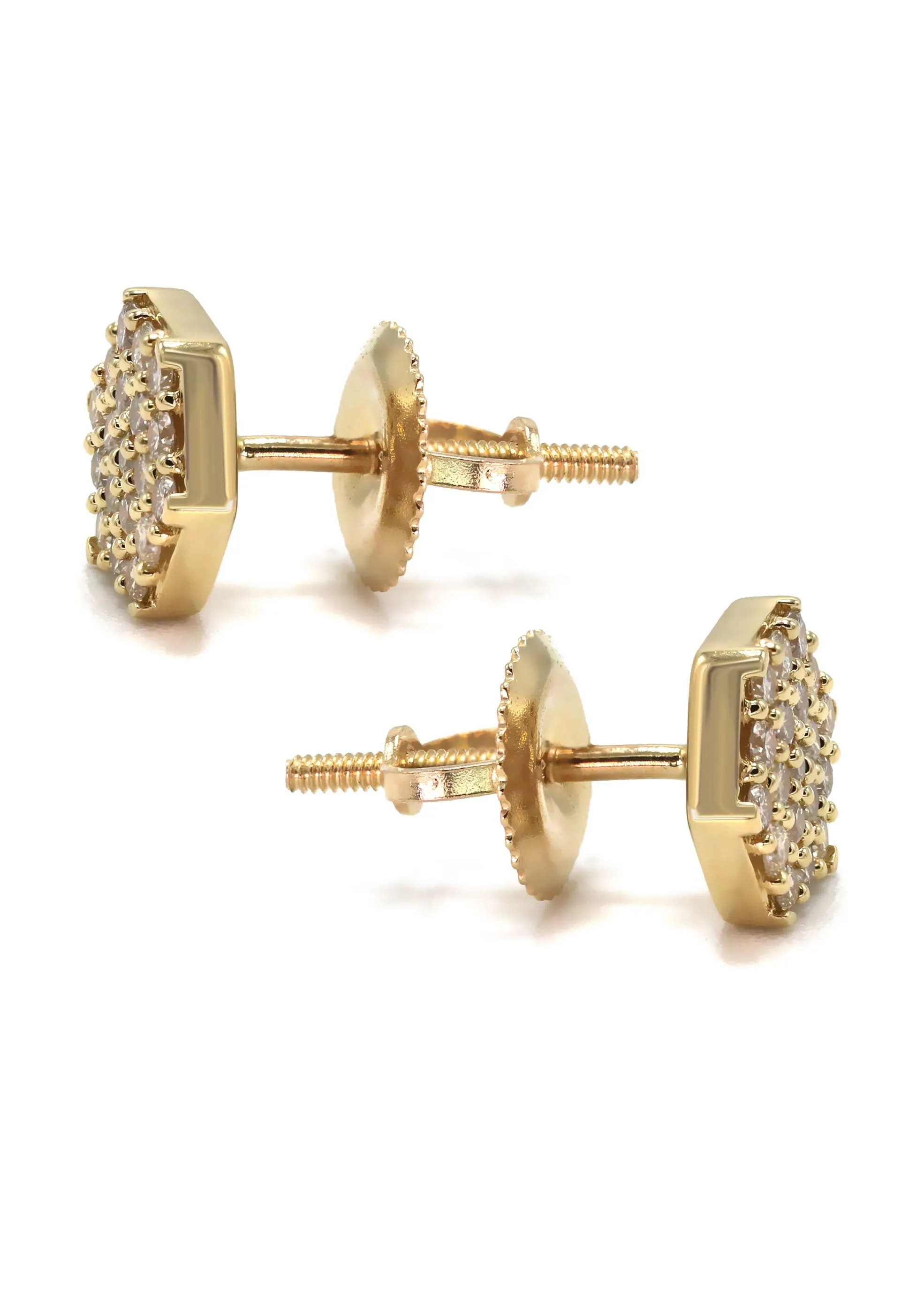 14K Yellow Gold Diamond Earrings For Men | 0.35 Carats | 1.79 Grams