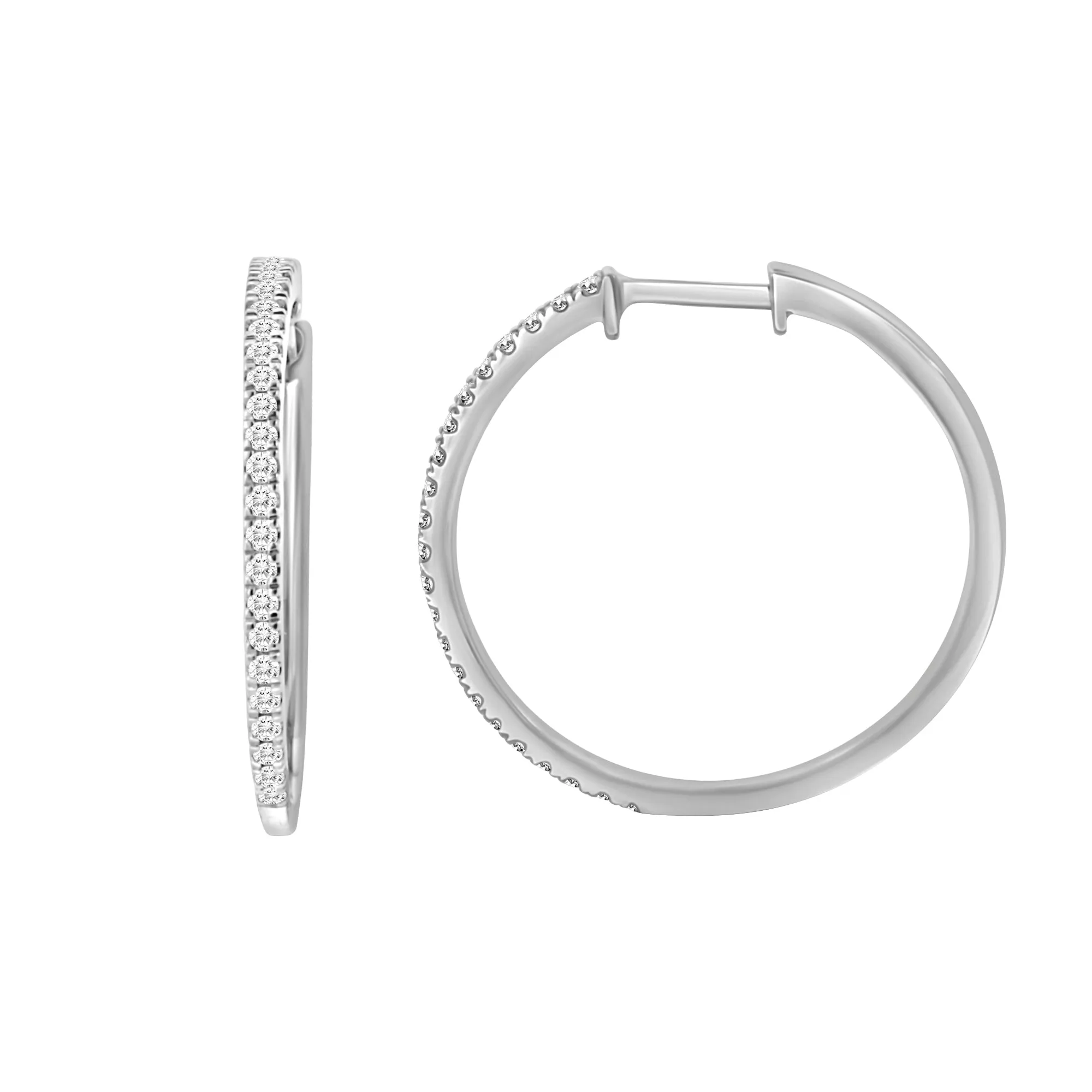 14KW 46D0.25CT DIAMOND HUGGIES 18MM  (151HP23078-18)