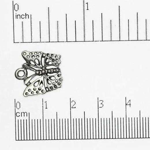 17mm Ornate Filigree Butterfly Charm - Made of Pewter - Sold Individually - CBS837