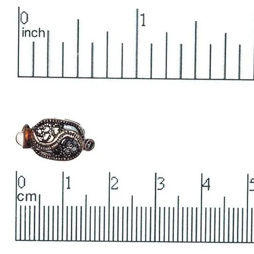 17mm x 10mm Filigree Oval Box Clasp - Made of Brass - Sold Individually - CL/26