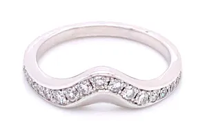 18ct White Gold Pave Set Shaped 0.26ct Earth Grown Diamond Band