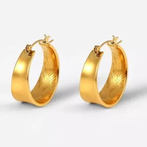 18K Gold-Filled Flat Gold Hoops