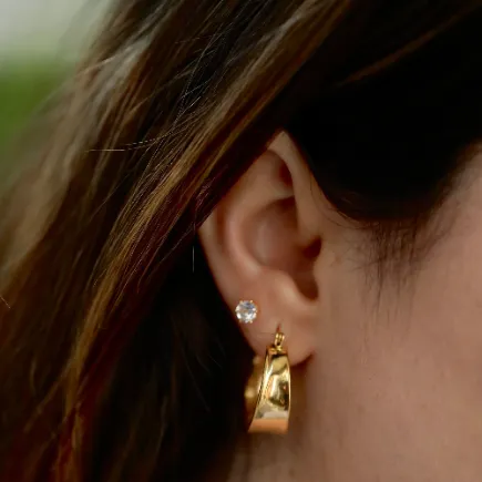 18K Gold-Filled Flat Gold Hoops