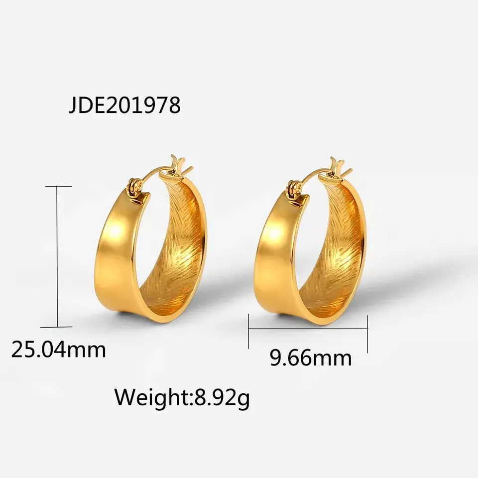 18K Gold-Filled Flat Gold Hoops