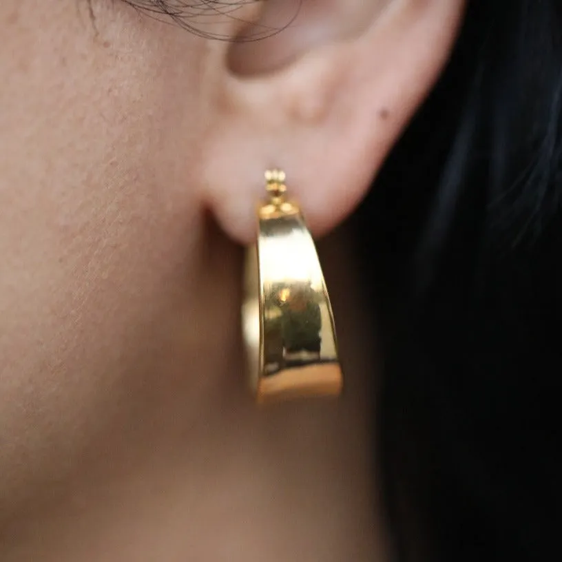 18K Gold-Filled Flat Gold Hoops