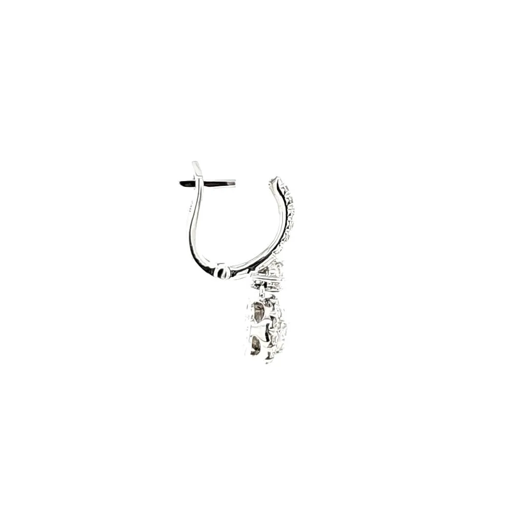 18k White Gold Diamond Drop Earrings (I1179)