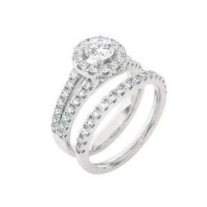 2 ctw Round Lab Grown Diamond Halo Bridal Set Ring