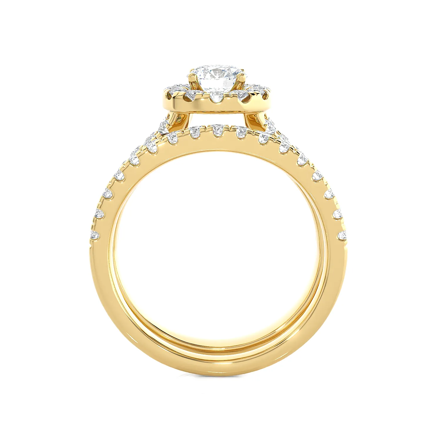 2 ctw Round Lab Grown Diamond Halo Bridal Set Ring