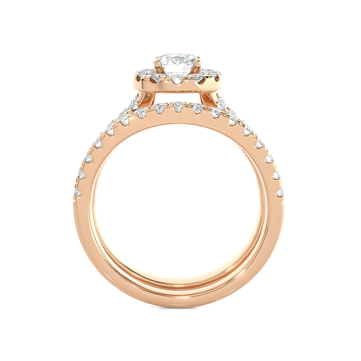 2 ctw Round Lab Grown Diamond Halo Bridal Set Ring