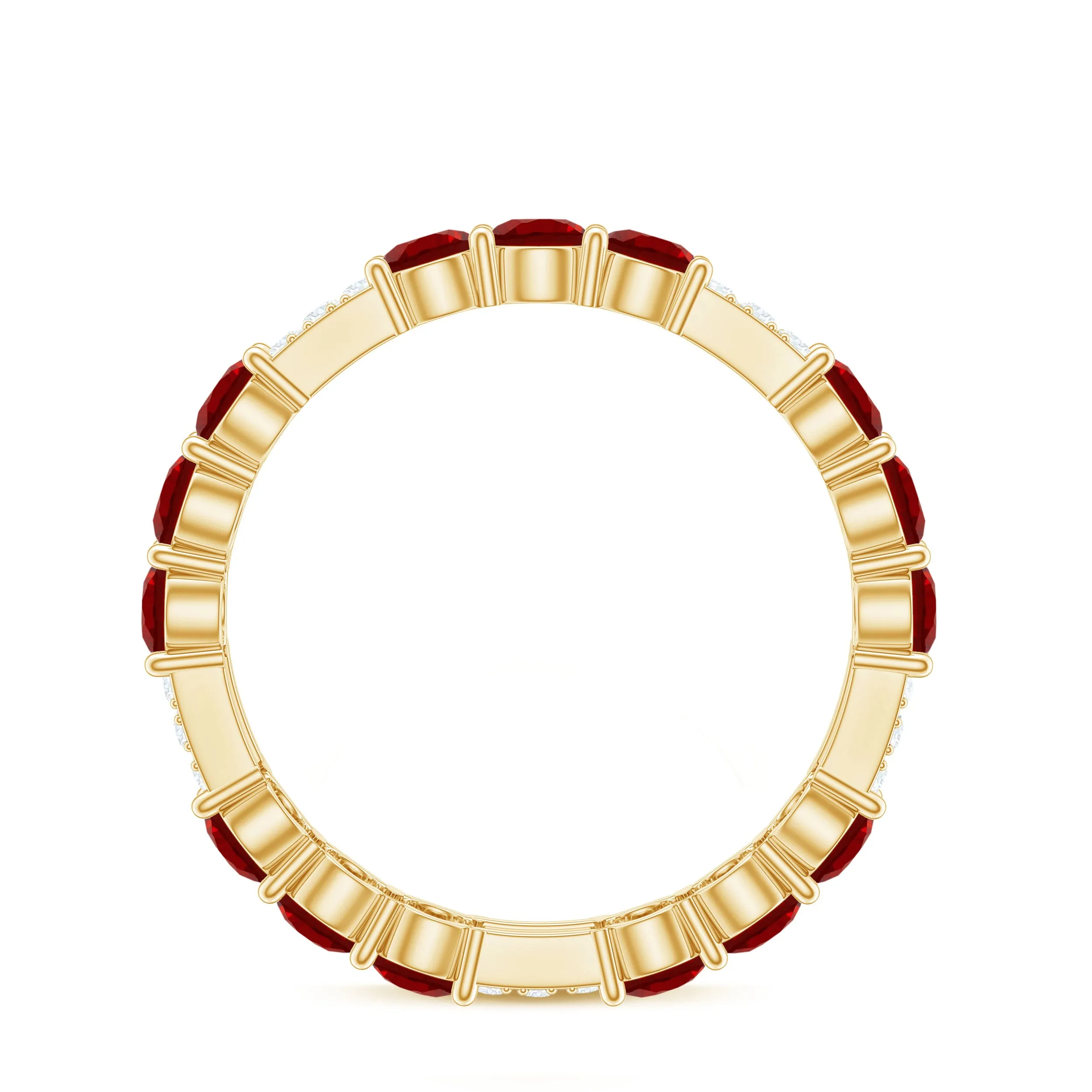 2.50 CT Created Ruby Designer Full Eternity Ring with Diamond