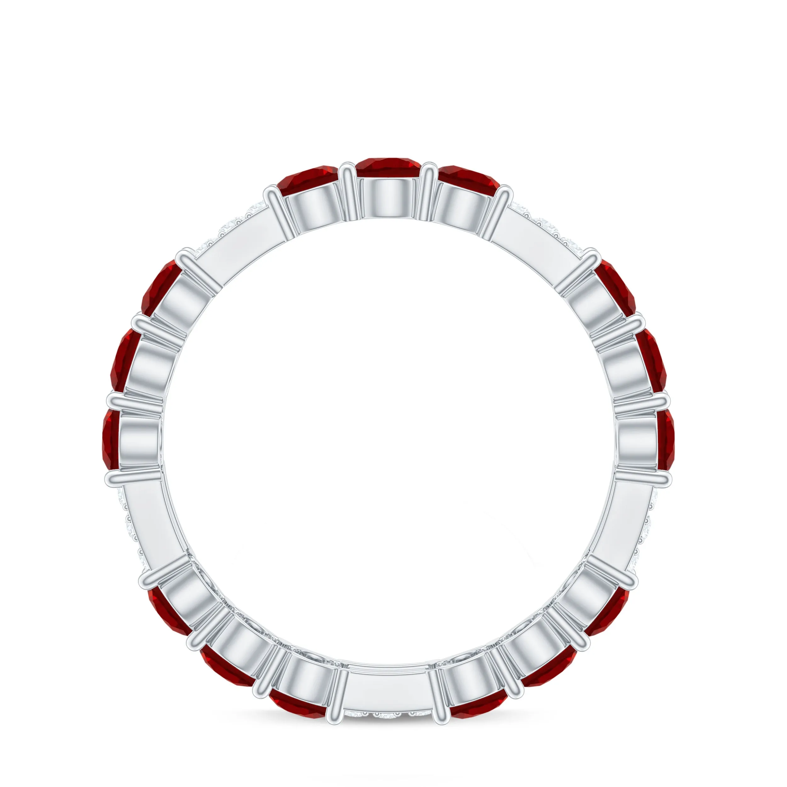 2.50 CT Created Ruby Designer Full Eternity Ring with Diamond