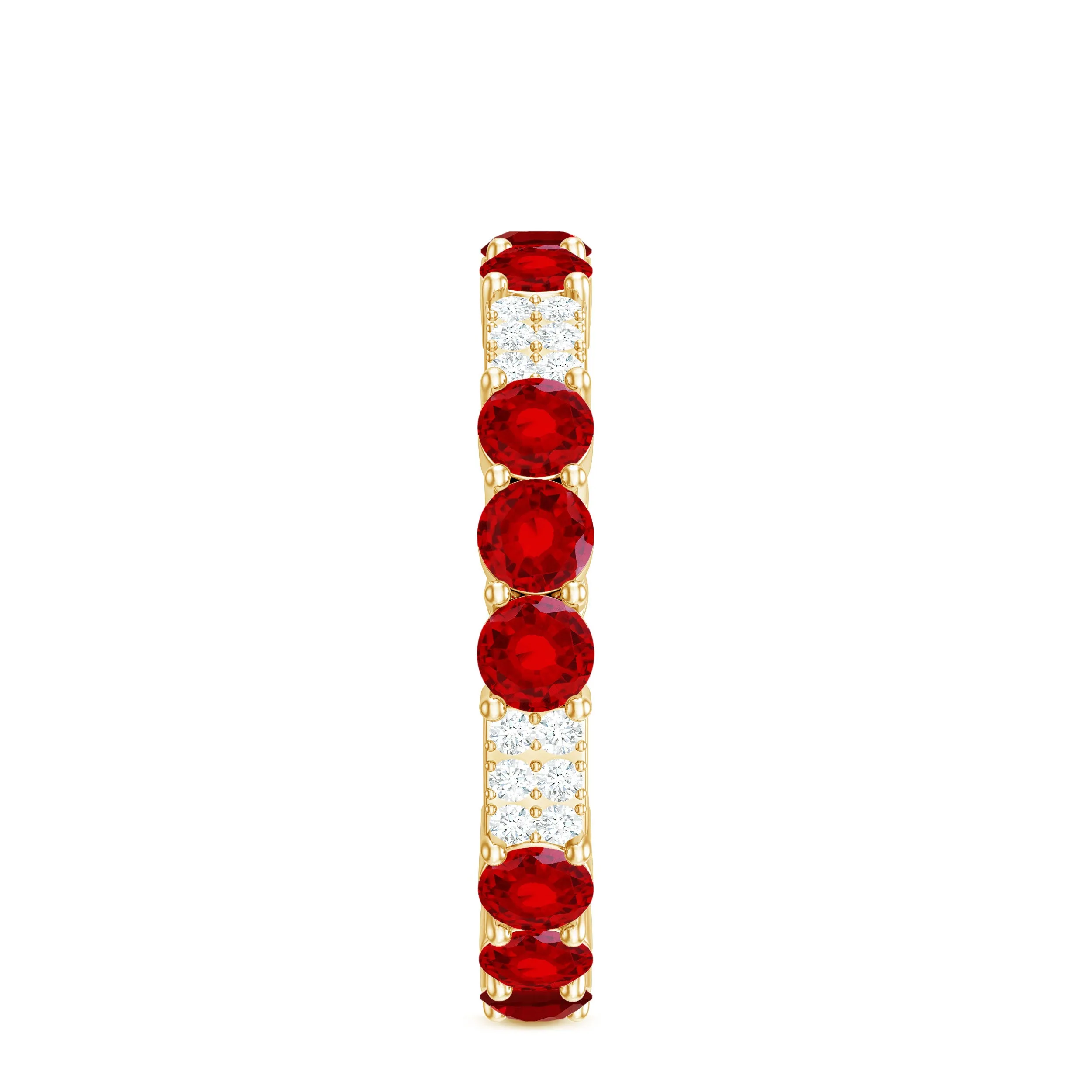 2.50 CT Created Ruby Designer Full Eternity Ring with Diamond