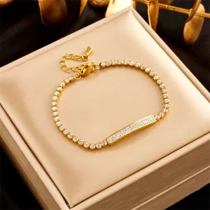 316L Stainless Steel Full Zircon Bracelet For Women