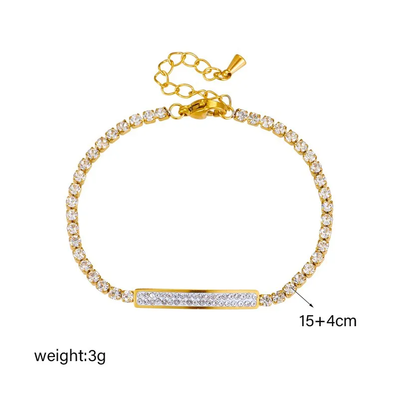316L Stainless Steel Full Zircon Bracelet For Women