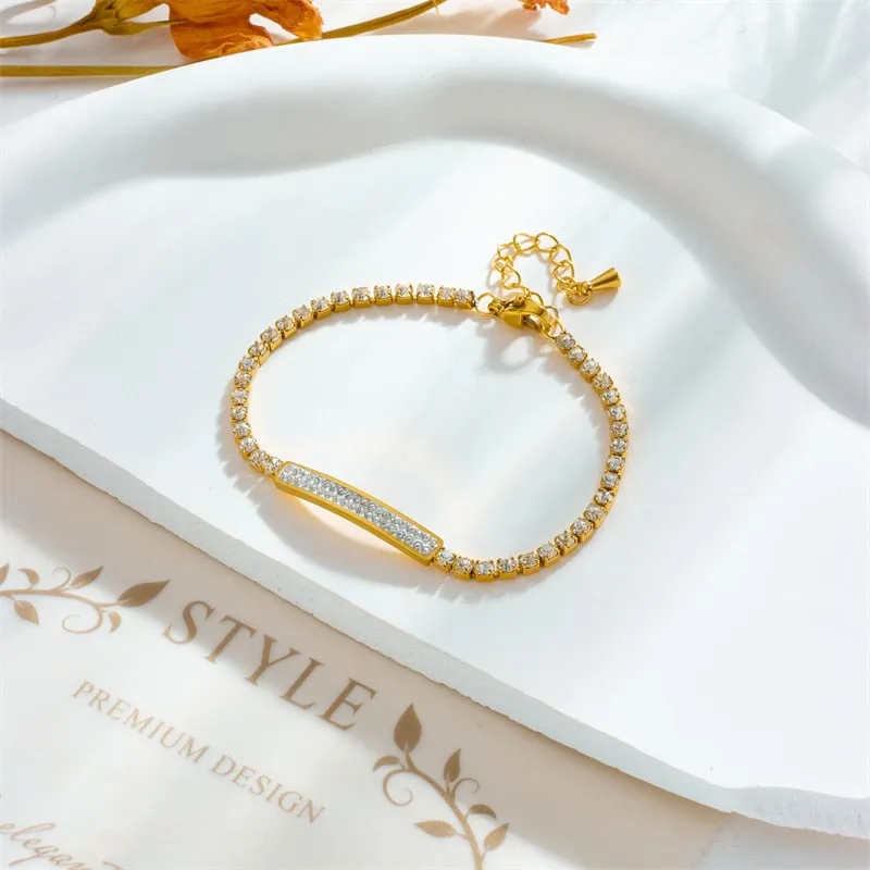 316L Stainless Steel Full Zircon Bracelet For Women