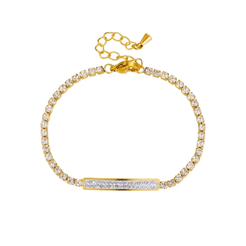 316L Stainless Steel Full Zircon Bracelet For Women