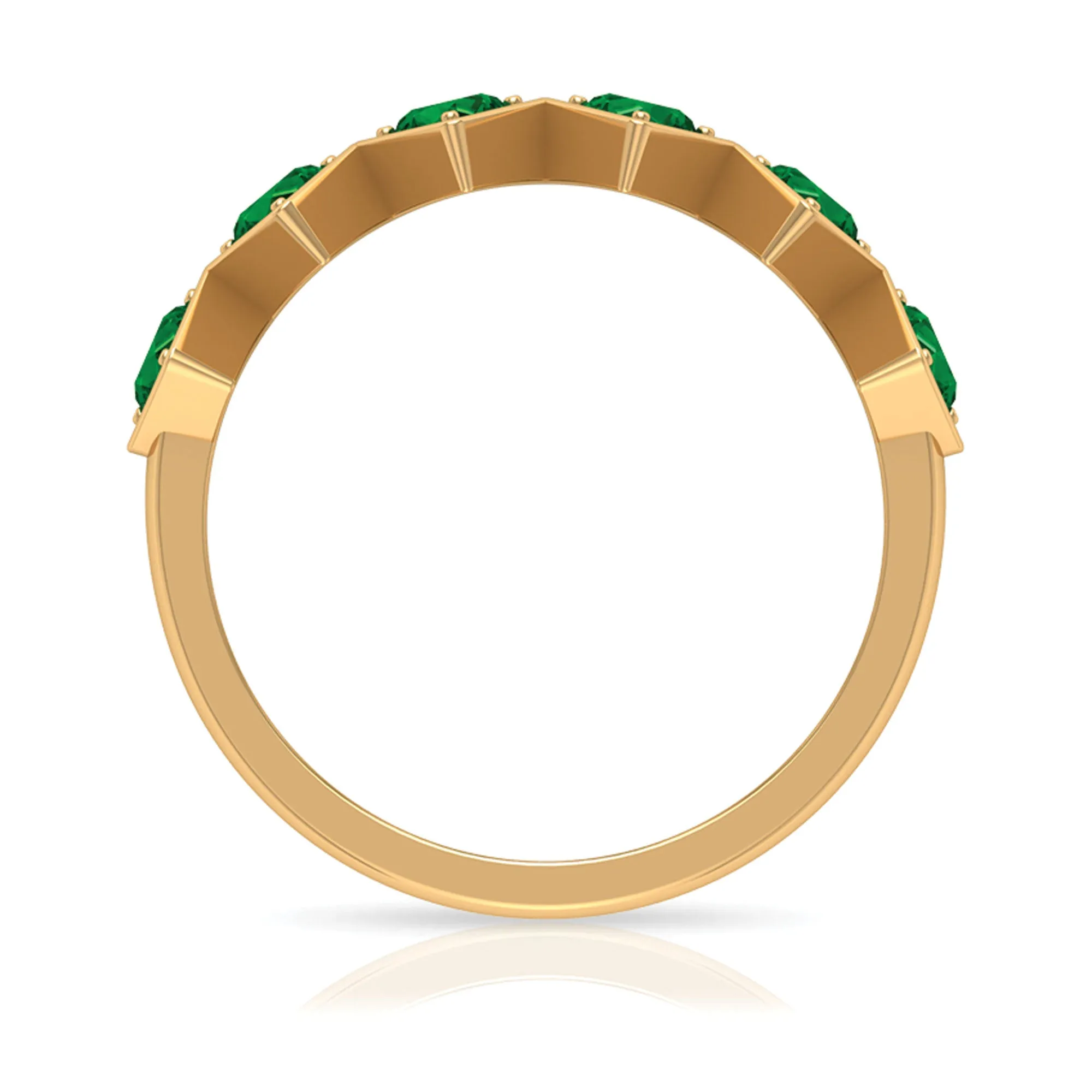3/4 CT Round Cut Emerald Half Eternity Ring for Women