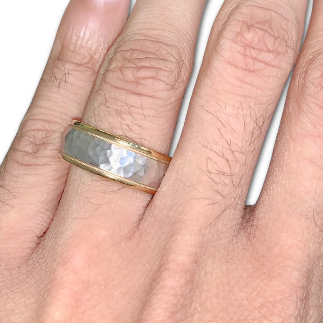 8MM Hammered Wedding Band