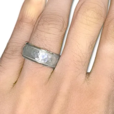 8MM Hammered Wedding Band