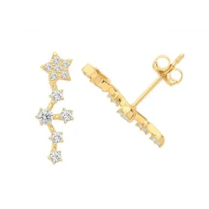 9ct Gold Zirconia Constellation Earrings ES1621