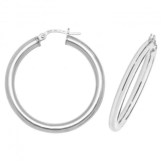 9ct White Gold 25mm Hoop Earrings ER384W