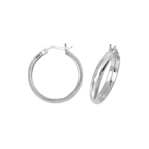 Acotis Silver Hoop Earrings Plain G5741