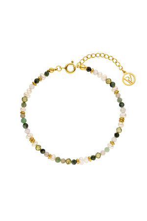 Amalfi Green Bead Bracelet 14K Gold Plated