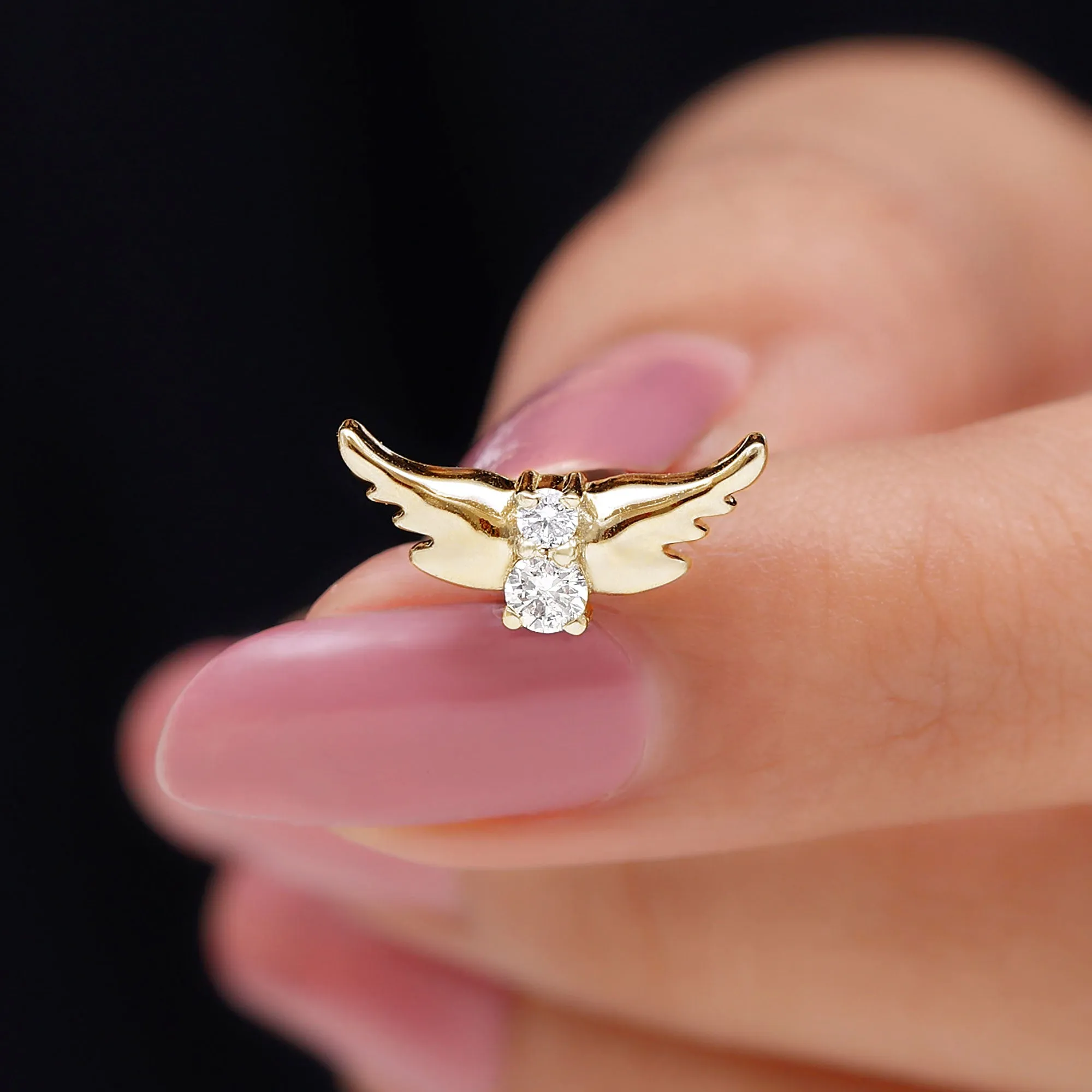 Animal Inspired Diamond Bird Earring for Helix Piercing