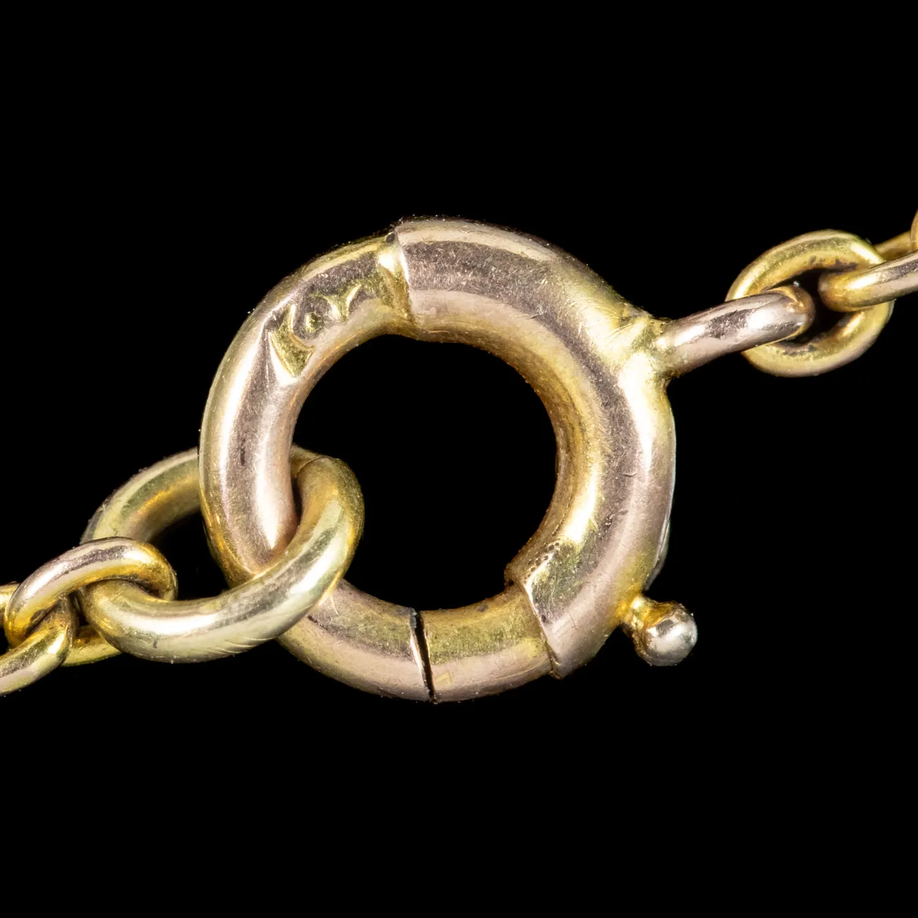 Antique Edwardian Suffragette Topaz Lavaliere Necklace 9ct Gold